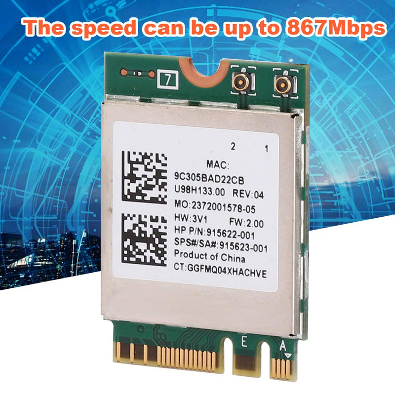 ASHATA WLAN Card Card,Network Card RTL8822BE Band 2.4G/5G M.2 Interface Support for Bluetooth 4.2,Support for 7, for 8 and for 10 System