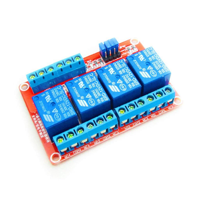 Hailege 2pcs 12V 4 Channel Relay Module with OPTO Isolated Support High and Low Level Trigger
