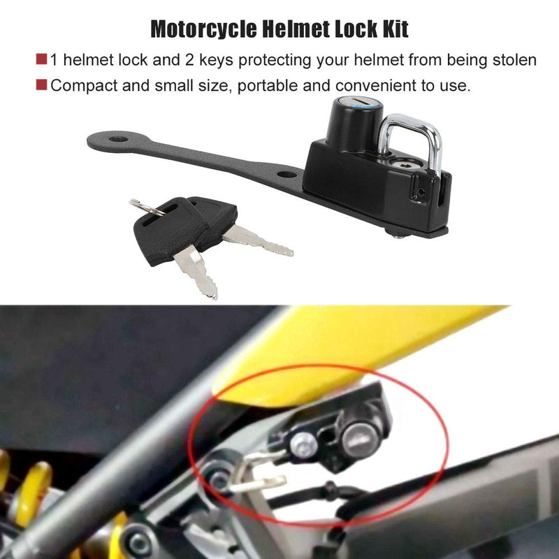Motorcycle Aluminium Alloy Helmet Lock Kit Compact and Small Size Black Motorcycle Mount Hook Replacement for MT07 FZ07 2014-2017 FJ07 2014-2016