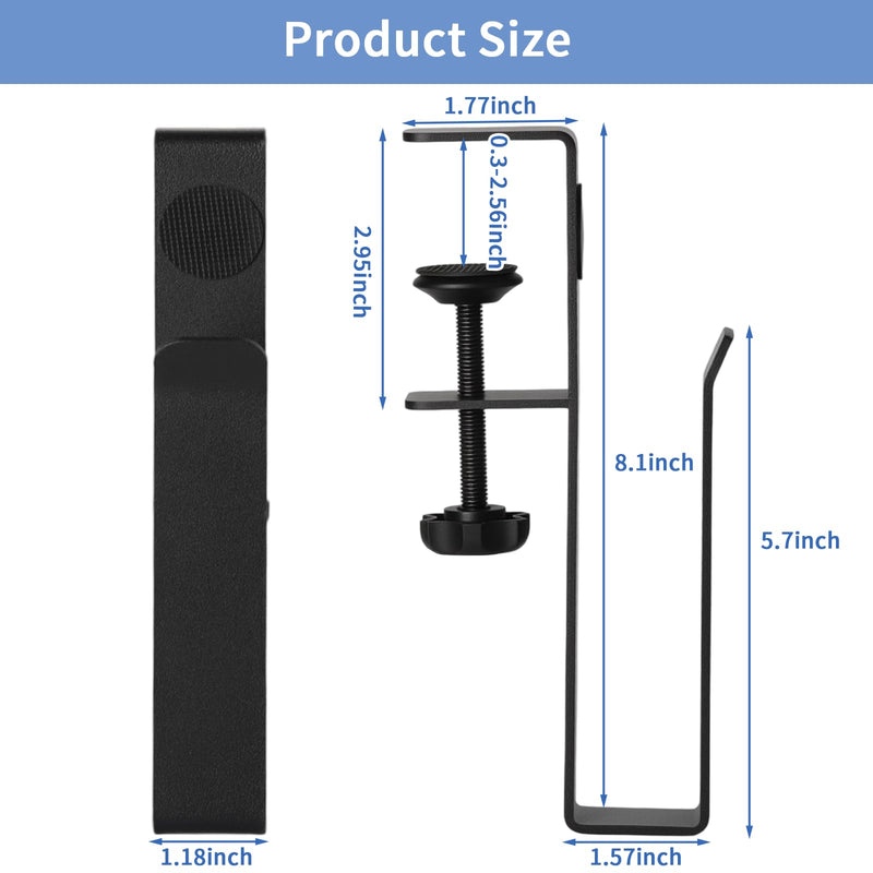 LUKETURE Adjustable Side Laptop Mount, No Drill Laptop Holder, Under Desk Storage, Clamp-On Laptops Stands, Desk Side Mount for Laptops, Mac mini, Keyboard with Anti-Scratch Silicone