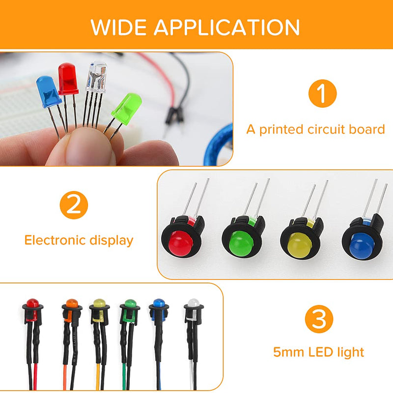 Lyeteung 150 pieces 5 mm plastic LED diode holder, LED lamp holder, clip bezel attachment diode holder, LED socket, LED installation clip, black 5 mm plastic - B
