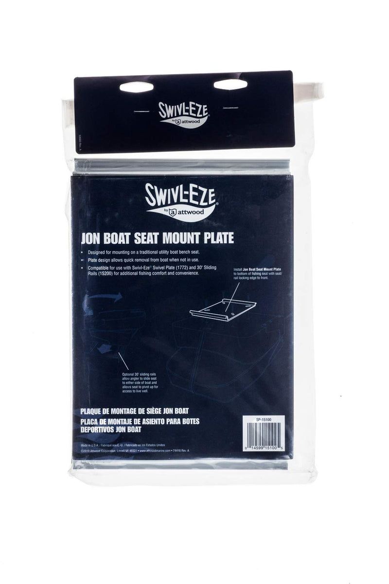 Swivl-Eze attwood SP-15100 Swivl-Eze Bench-Style Aluminum Utility Jon Boat Seat Mount Plate, Unspecified, One Size