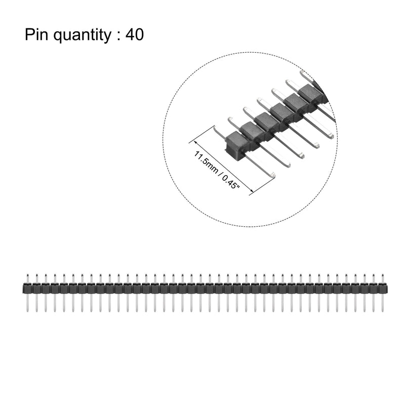 sourcing map 10 Pairs Male and Female Pin Header 40 Pin 2.54mm Straight Single Row Fragile Header Connector PCB Pin Header