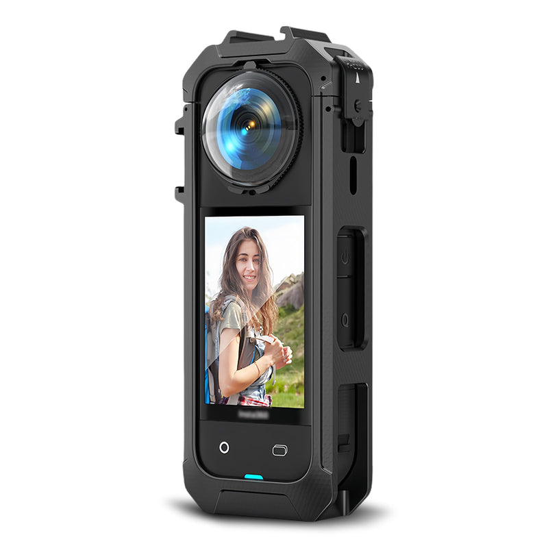 Frame Mounting Accessories for Insta360 One X5，PC Camera with 1/4 Cold Shoe Mount with Extra Adapter for Mic Flash Light