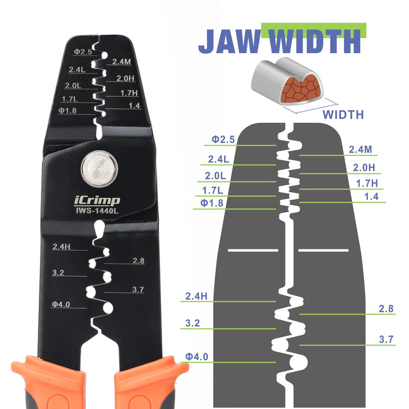 iCrimp Ratcheting Open Barrel Crimper for JST Molex TE Pins, AWG 30-14 | Ratcheting open barrel crimper for JST, Molex and TE connector pins Ratcheting Grip