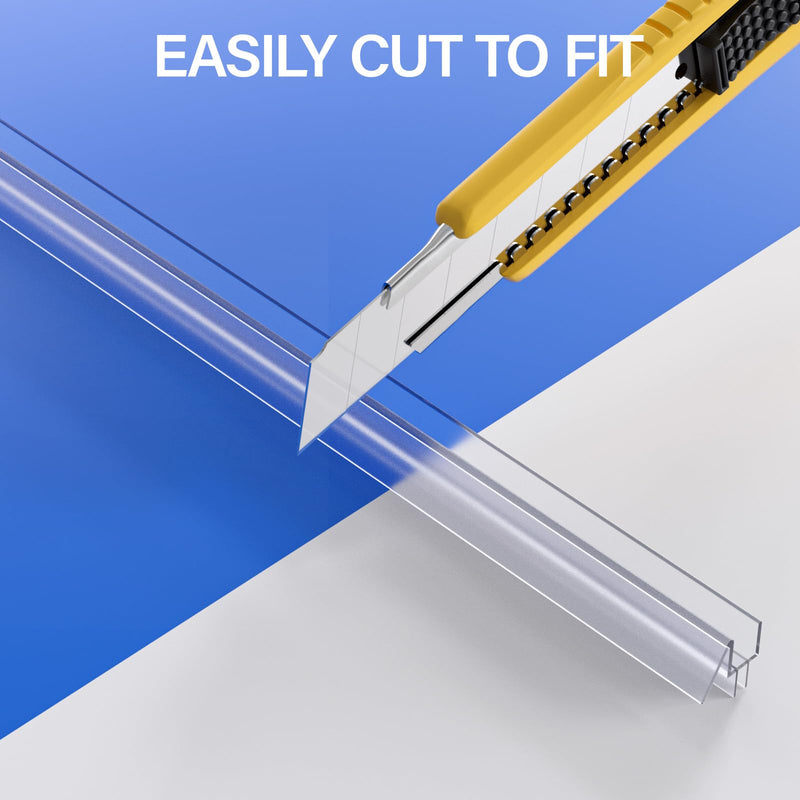 Yecaye 3 Pack Shower Door Seal,Shower Door Sweep,Frameless Glass Seal Strip for Side Door,Stop Leaks and Create a Water Barrier Guard (Side-3/8 x39) Side-3/8"x39"