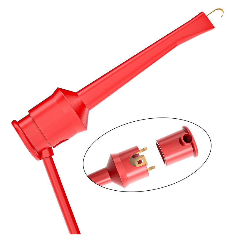 Goupchn Test Leads 10PCS Test Hook Clip to Hook Clip Testing Cables Wires Dual IC Hooks Clips for Electronic Testing 10 Colors-1m Test Hook to Test Hook