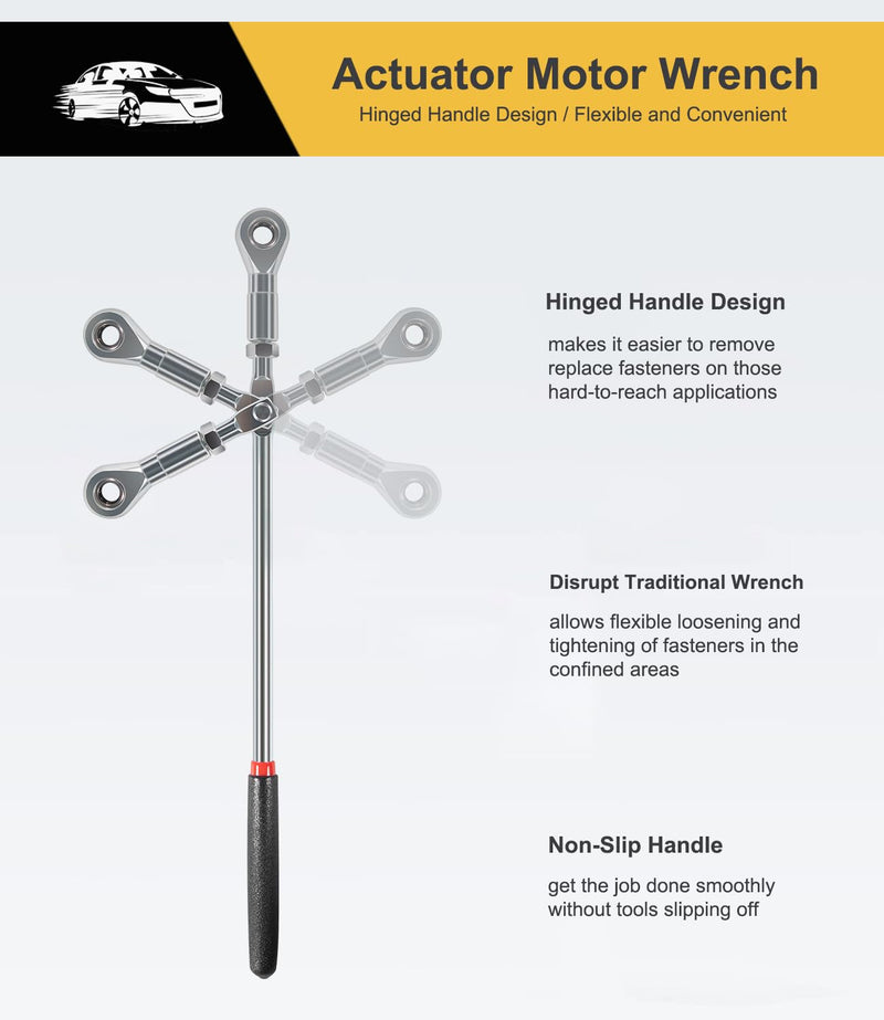 Yoursme 64180 Actuator Motor Tool Set Includes 5.5mm 7mm 8mm Socket and 1/4" Square Drive Adapter 5 pc
