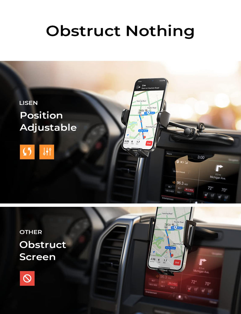 LISEN CD Slot Phone Mount for Car, Adjustable CD Phone Holder for Car Phone Mount for iPhone Car Holder Mount Ultra Sturdy Vent Cell Phone Holder Mount for iPhone 15 Pro Max Plus Accessories Samsung Black