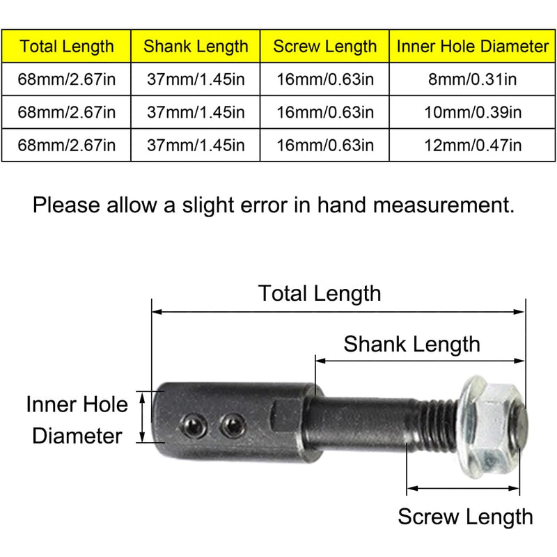 TopHomer 12 mm Motor Mandrel Adapter Sander Extension Shaft Mandrel for Polisher Grinder Polishing Grinding Polishing Polishing Wheel Rotary Disc 12 mm