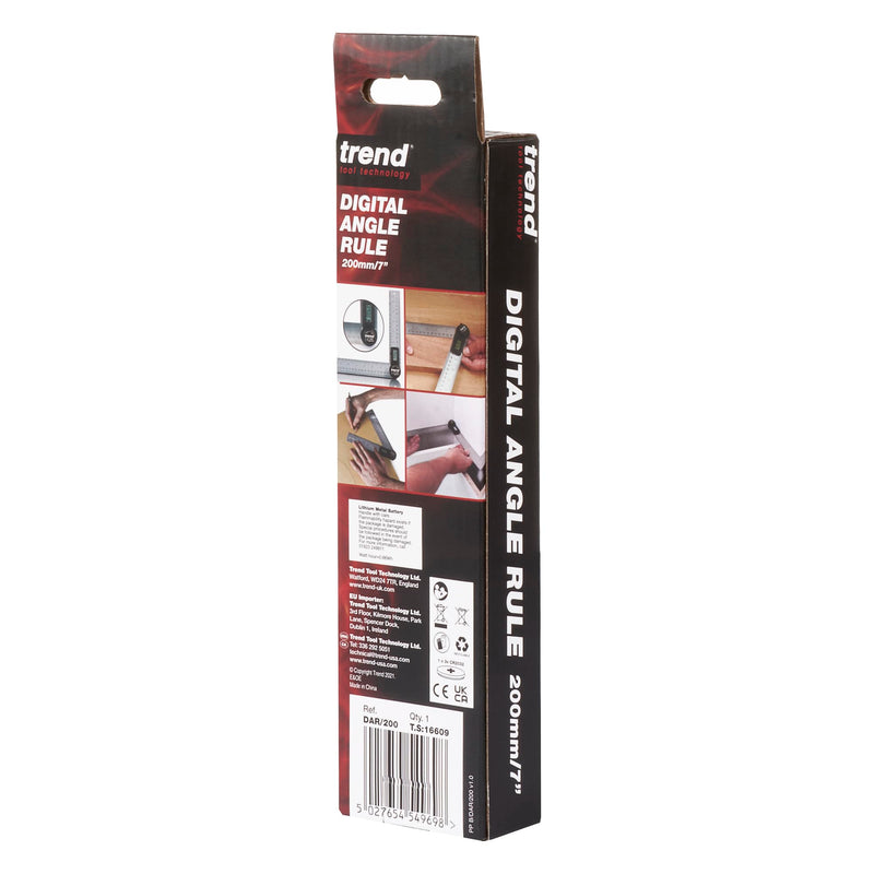 Trend 7 Inch Digital Angle Finder Ruler for Precise Internal and External Angle Measurements, DAR/200