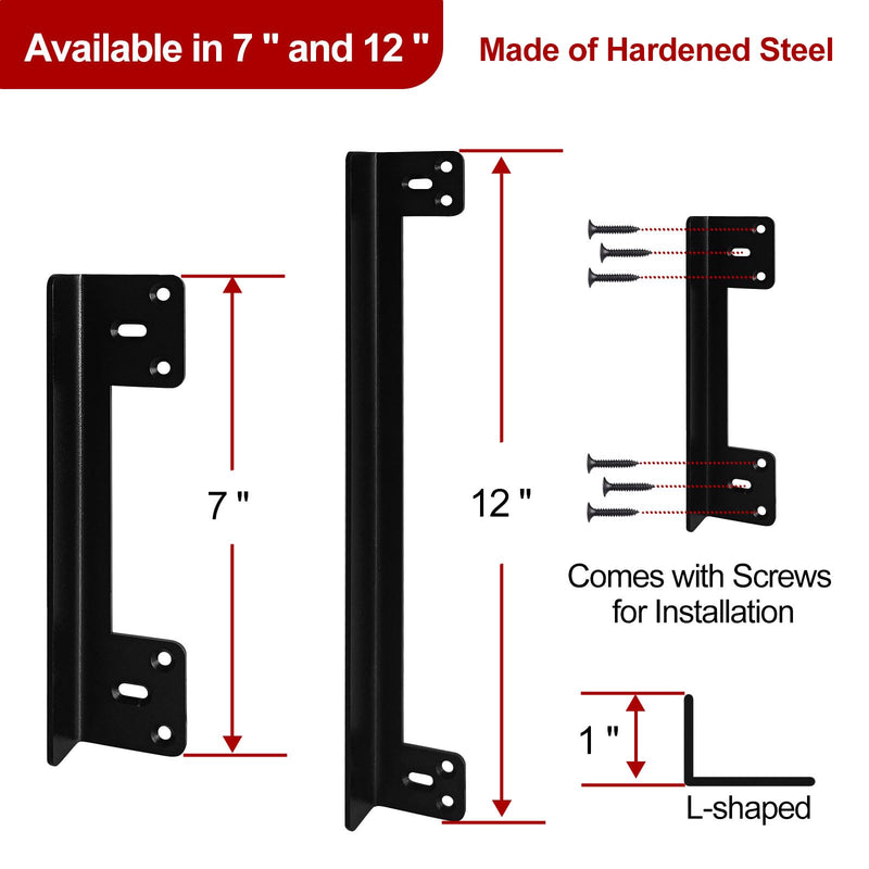Outward Opening Door Security Protector Shields 7", Heavy Duty Door Latch Guard Plates, Door Knob/Deadbolt Latch Cover Invisible Plate 2 Pack