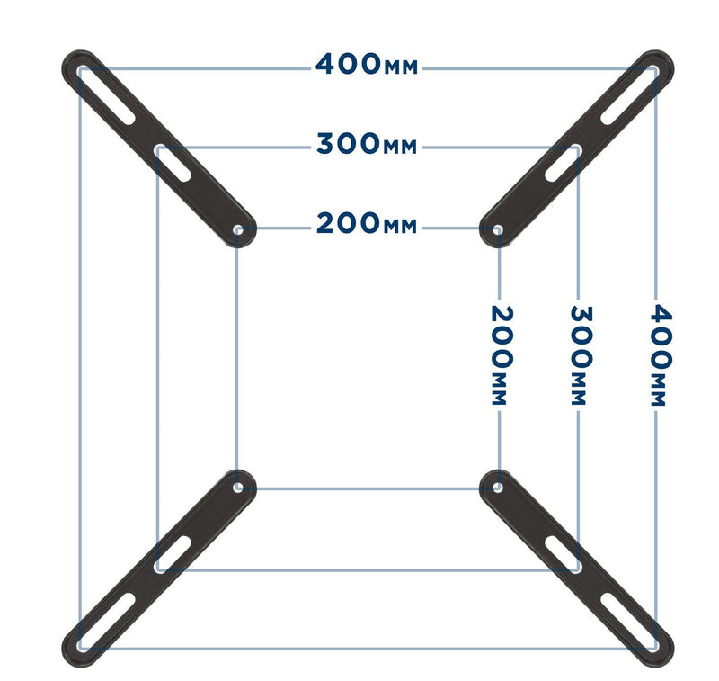 Mount-It! VESA Mount Adapter Kit | TV Wall Mount Bracket Adapter Converts 200x200 mm Patterns to 400x200 and 400x400 mm | Fits Most 32 Inch to 55 Inch TVs | Hardware Included