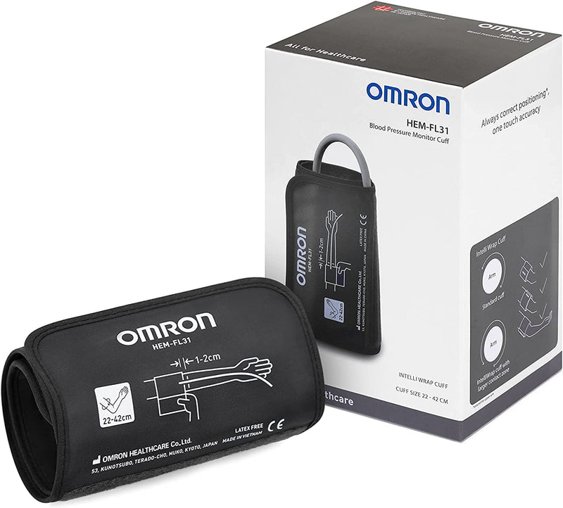OMRON Intelli Wrap Cuff 22-42cm HEM-FL31-E | Original OMRON replacement cuff for compatible upper arm blood pressure monitors
