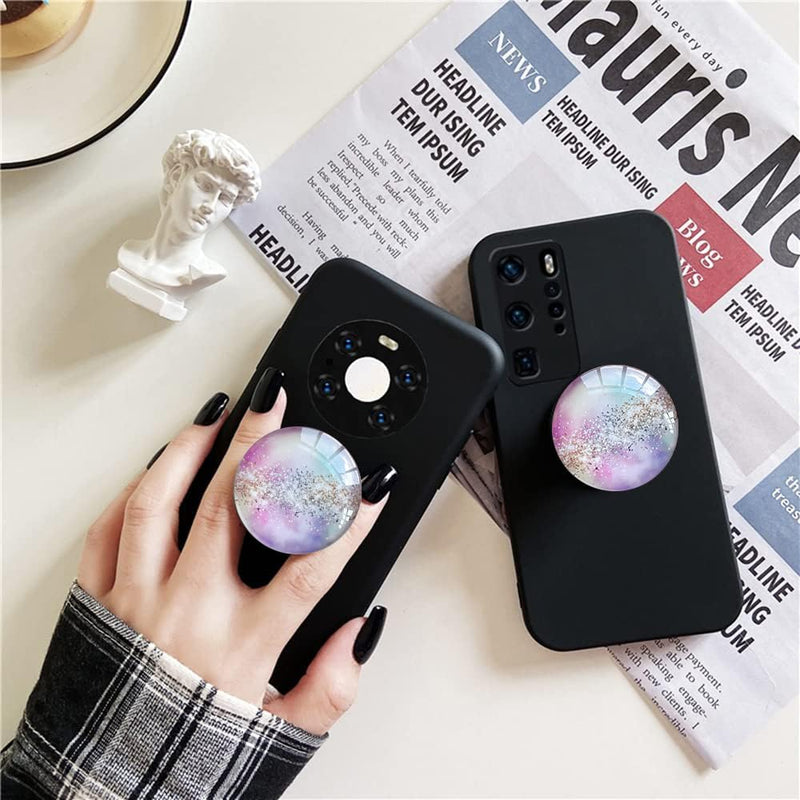Clear Crystal Glitter Collapsible Expandiing Moblile Phone Grip Stand Holder for Smartphones and Tablets Cell Phone Accessory (Colorful Glitter) Colorful Glitter
