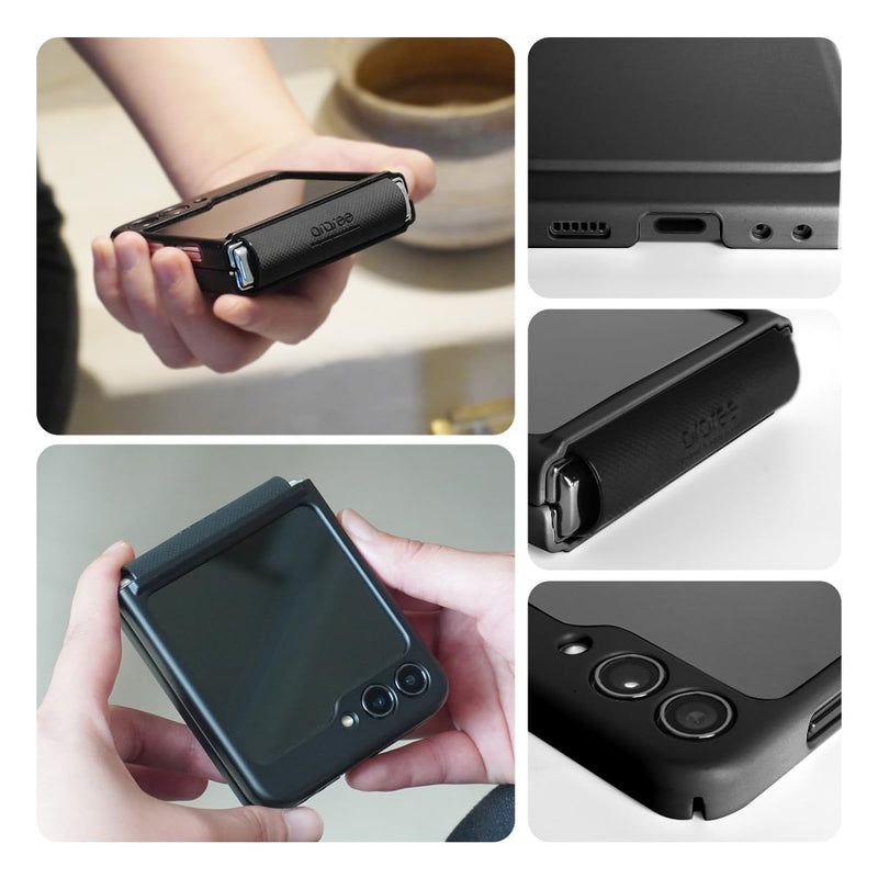 araree Aero Flex M Samsung Galaxy Z Flip 5 Case 【Improved Version】 with Hinge Protection, Compatible with Magsafe Accessories & Chager Anti-Fingerprint,Thin & Slim, Shockproof Slim Hard Case - Black
