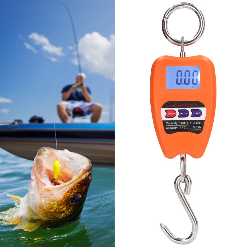 Portable Digital Hanging Scale, Precise 200 kg Load Capacity, Multifunctional Mini Handheld Scale with LCD Screen for Agriculture, Hunting, Fishing, Workshop, Home