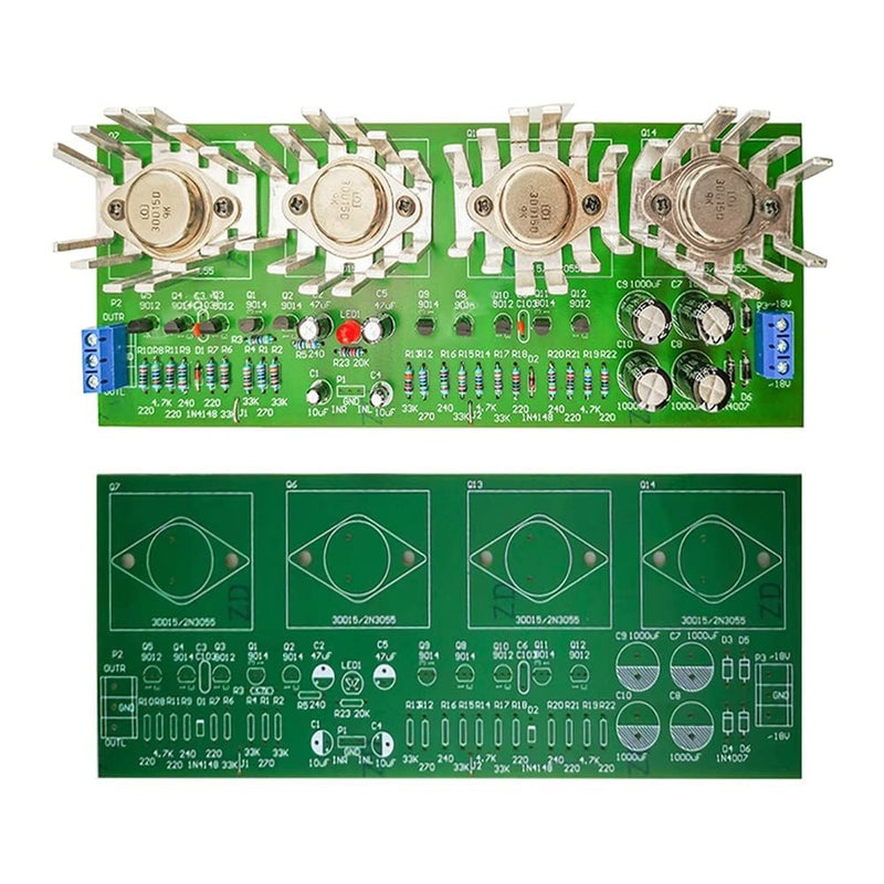 OCL amplifier boards soldering set, TJ-56-4 high performance OCL amplifier board module, 100W two-channel stereo sound electronics experiment DIY kit