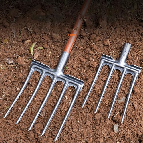 Digging Fork, Garden Digging Spading Fork, High Carbon Steel (4 Tine) 4 Tine