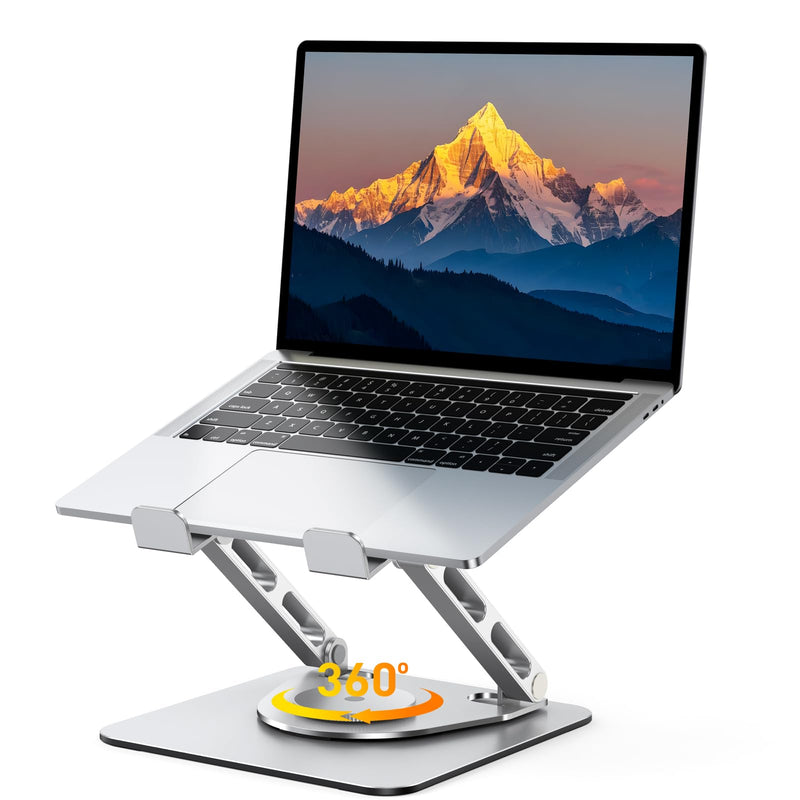 Laptop Stand for Desk 360° Flexible Rotating, Ergonomic Adjustable Laptop Riser Holder with Dual-bar Support, Portable Computer Notebook Stand for MacBook Air Pro, Dell XPS, HP (10-16")