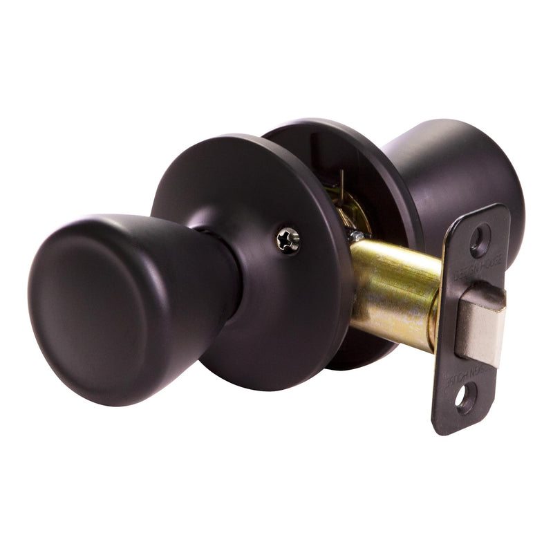 Design House 779256 Tulip Passage Hall and Closet Door Knob Matte Black Hall & Closet Lock
