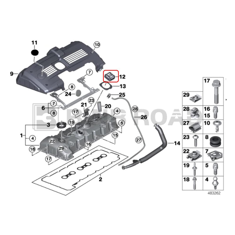 Engine Oil Filler Cap Cover Lid 11127500568 Compatible with BMW 325i 530i 325Ci 330xi 525i 525xi 530xi Z4 E46 E90 E60