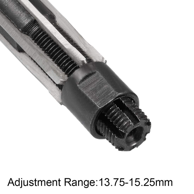 sourcing map 13.75-15.25mm Adjustable Hand Reamer HSS H8 6 Straight Groove Cutter