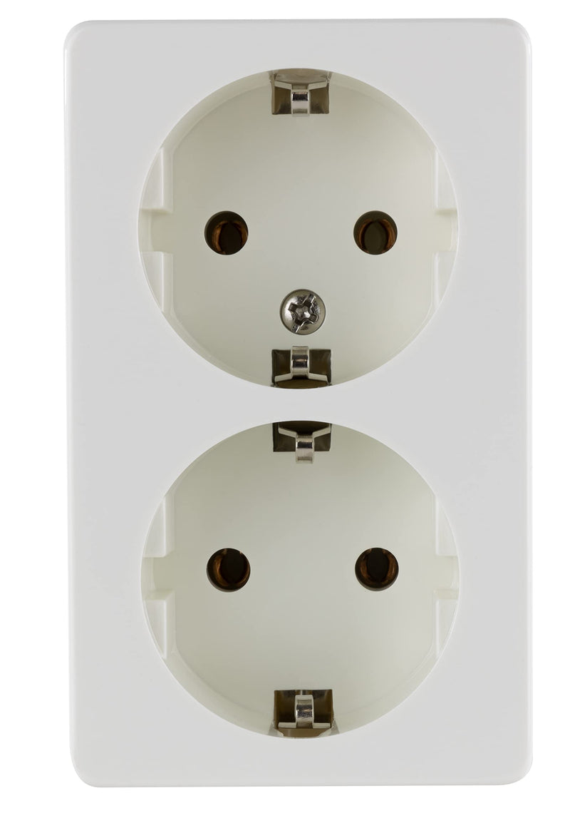 REV 0510071777 Standard, surface-mounted socket 2-way. Complete set: frame and insert, white 2-way socket
