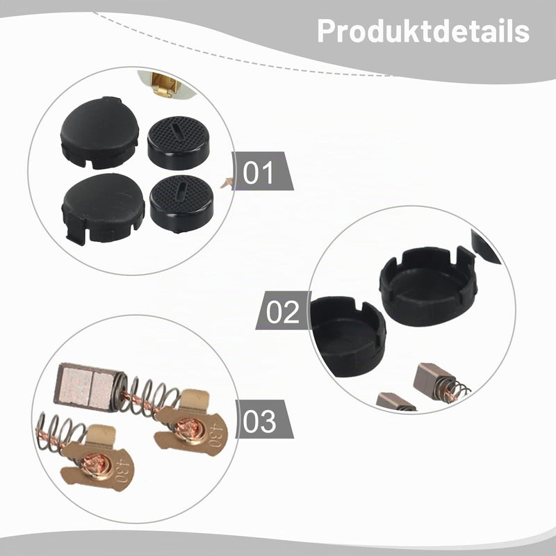 DAZZLEEX For DGA452 Brush Set, 18V Abrasive Brushes with Brush Holder Caps for 638921-2 BGA450 BGA452 DGA452 BGD800 BGD801 BJS101 BJS160 BJS161 BGA402 DGA452REF GA400 CB430 Parts