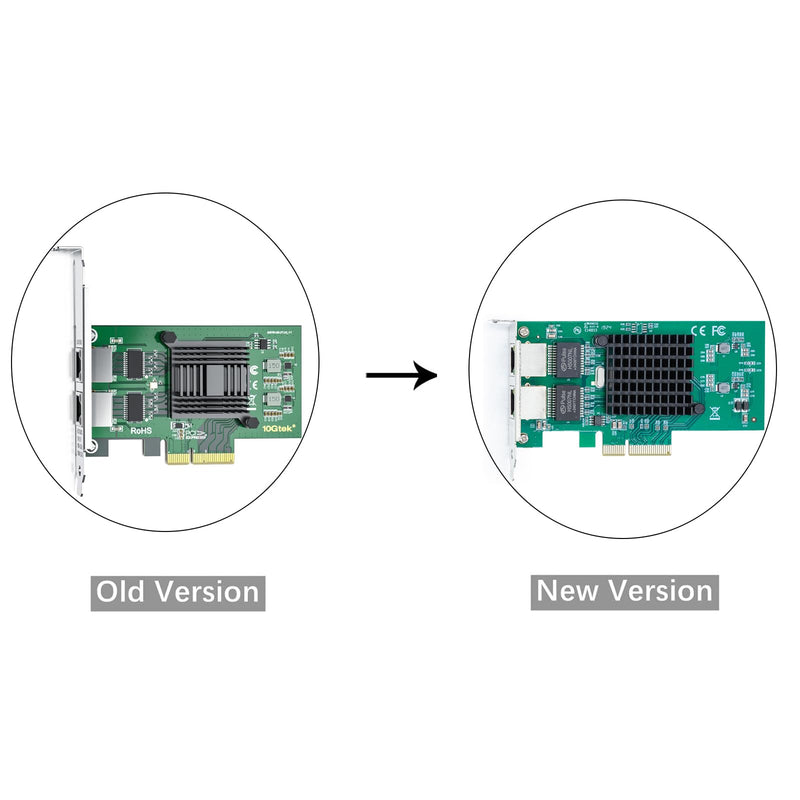 10Gtek 10/100/1000Mbps Gigabit Ethernet Converged Network Adapter (NIC) with Intel 82576 Chip, Ethernet PCI Express Network Card, Dual RJ45 Copper Ports, PCI Express 2.0 X4, Compare to Intel E1G42ET Intel 82576 (PCIE-X4) 2-RJ45 X1