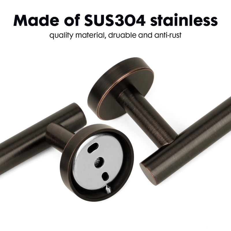 4 Piece Oil Rubbed Bronze Stainless Steel Bathroom Hardware Set Include Hand Towel Ring, Toilet Paper Holder,and 2 Robe Towel Hooks,Bathroom Accessories Set Oil Rubbed Bronze