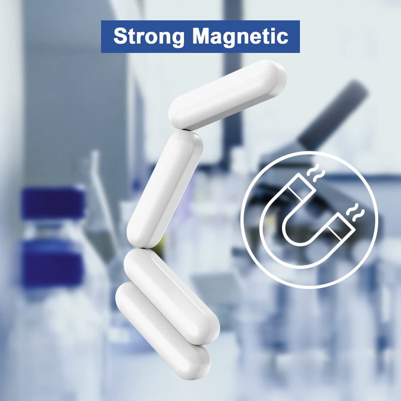 ONiLAB 32PCS 8 * 30mm White Cylindrical Magnetic Stirrer Mixer Stir Bars, Laboratory Magnetic Stir Bar Set 8*30mm 32