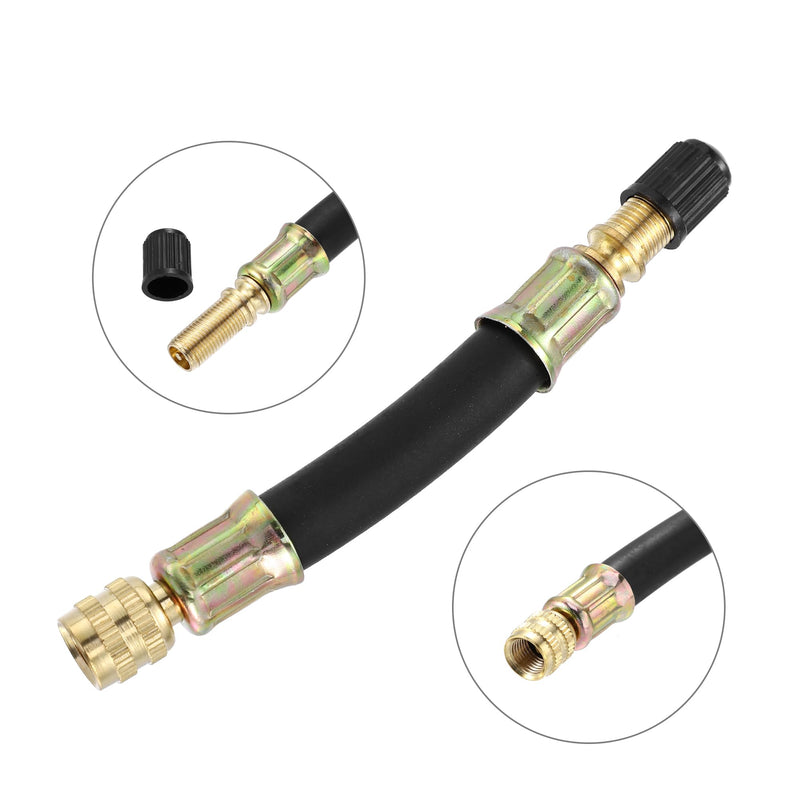 X AUTOHAUX 4pcs Tire Valve Extension Stem Adaptor Tool Flexible Dual Valve Stem Extender Pipes 10cm / 3.9" for Car Truck Bike Trailer RV Portable Air Compressor