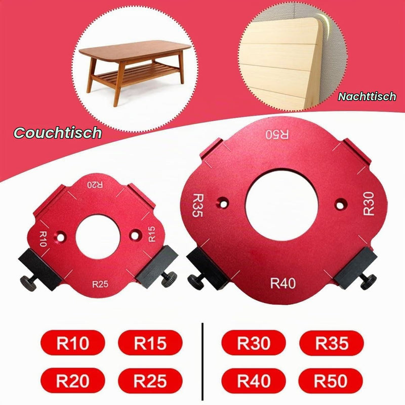 2 Pieces Router Jig Radius Template, Milling Templates for Router for Woodworking R10 R15 R20 R25 R30 R35 R40 R50 Radius Routing Templates - Precise Woodworking for Professionals