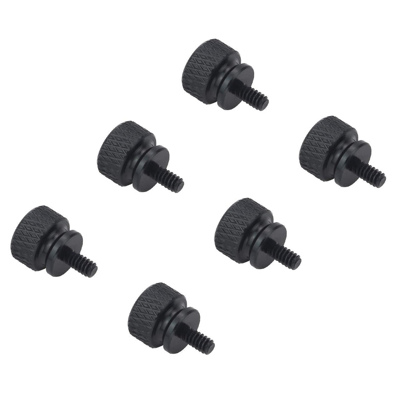 6#-32 Anodized Aluminum Thumbscrews, Computer Case Thumbscrews, Thumb Screws, Black, 10 PCS