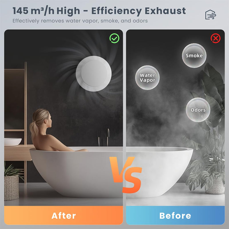 4 Inch Bathroom Exhaust Fan with Switch, Upgraded Exhaust Fan Low Noise IPX4 Waterproof 2600RPM Household Ventilation Fans, Window Ceiling Wall Mount Vent Fan for Attic Basement Garage Washroom P102A2 Bathroom Exhaust Fan with Switch P102A2 White