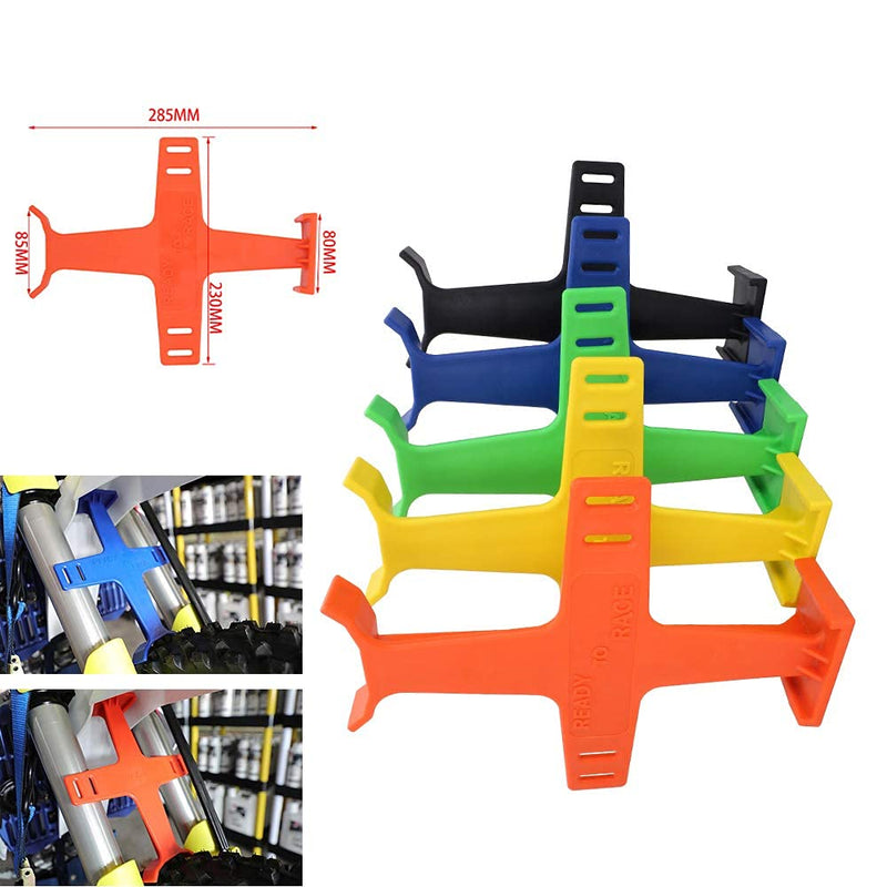 Universal Motorcycle Fork Guard Suspension Support Brace Transportation Tool Tie Down Seal Saver Protection Plastic For Dirt Bike Motocross Accessories Orange