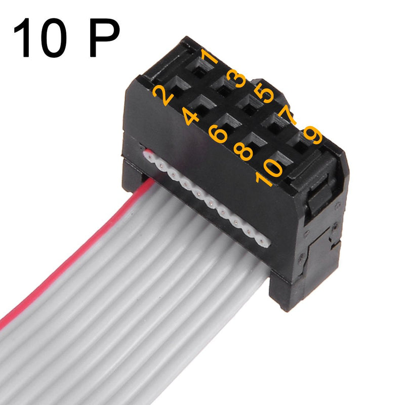 uxcell IDC 10 Pins Connector Flat Ribbon Cable Female Connector Length 30cm 2.54mm Pitch,5pcs