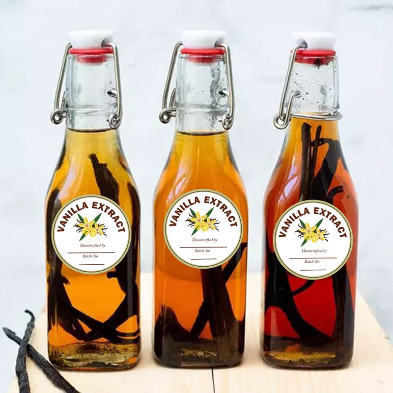 [Australia - AusPower] - SMARSTICKER 2 inch Vanilla Extract Labels Round Circle Gloss White Labels Homemade Vanilla Stickers for Handcrafted Vanilla Bottles,Kitchen Pantry,Jar,Organization 250pcs 
