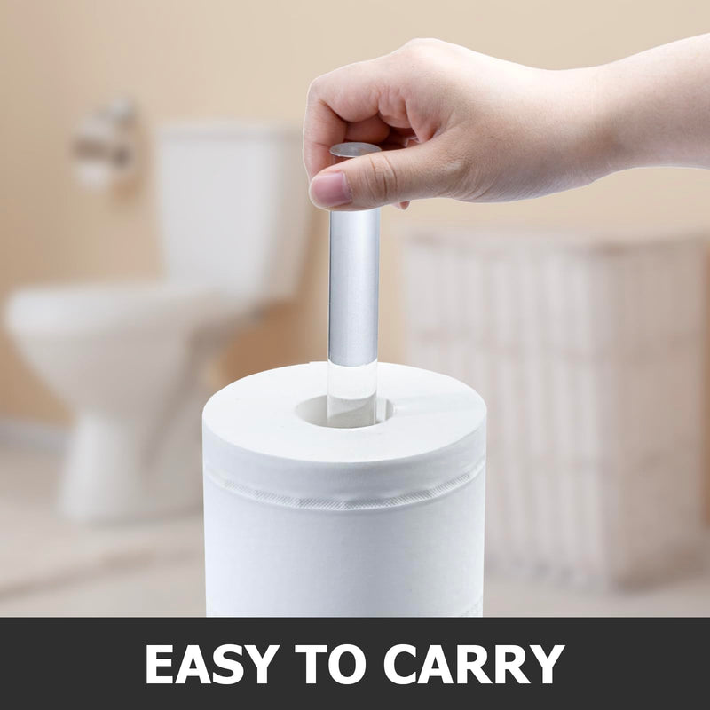 MyGift Freestanding Toilet Paper Holder Stand - Bathroom Toilet Paper Storage with Floor Standing Roll Dispenser Clear