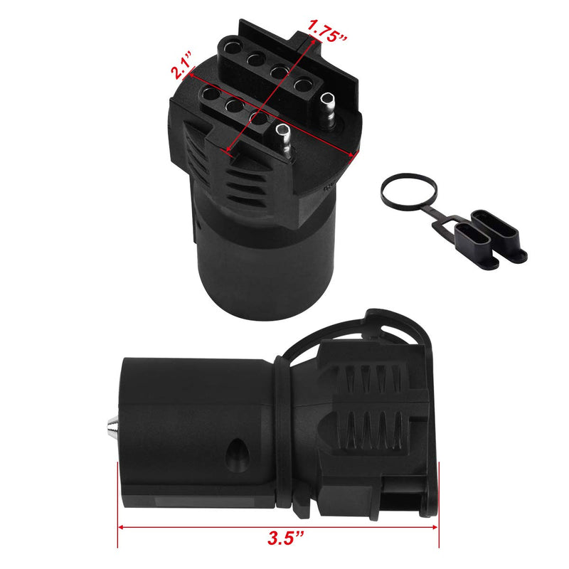 Trailer Plug Adapter 7 Pin Round to 4 and 5 Flat Blade Trailer Connector Trailer Adapter, 2-in-1 Flat Blade Plug 7- 4&5Pin