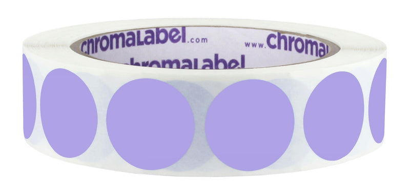ChromaLabel 1 Inch Round Label Removable Color Code Dot Stickers, 1000 Labels per Roll, Lavender