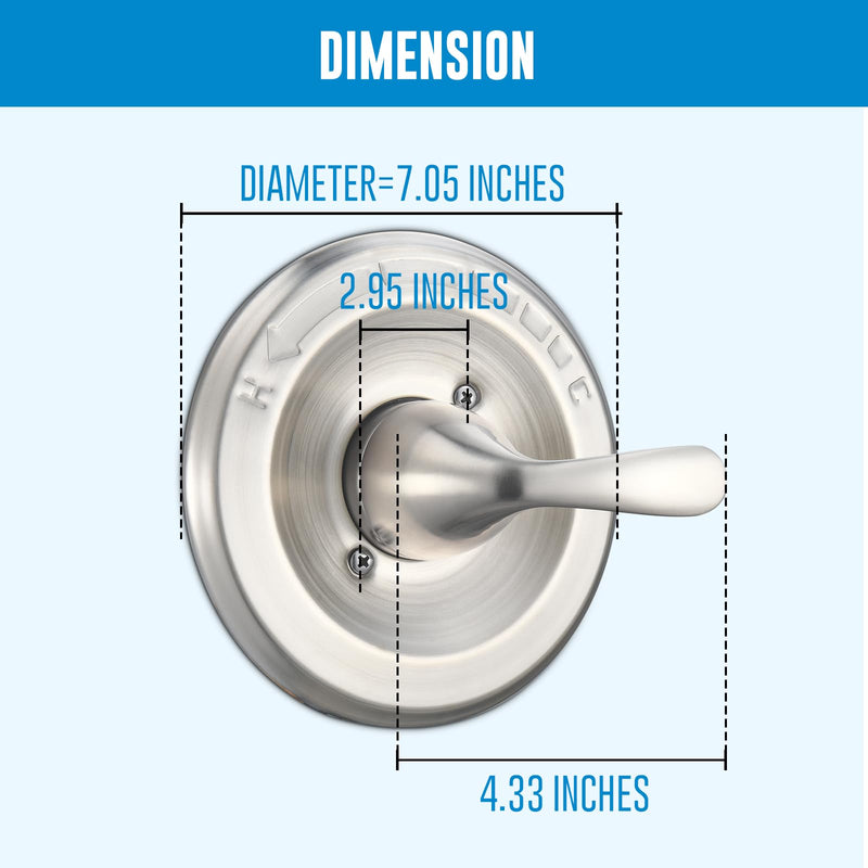 Replacement for Delta Classic 13 Series Single-Function Trim Kit, T13020-SS Stainless Steel Shower Handle, Fit Delta Shower Valve R10000 Series (Cartridge Included)