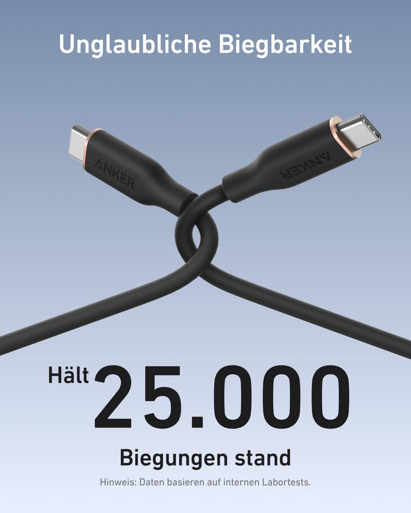 Anker USB C Cable, 240W, USB-C to USB-C Flow Cable (2 Pack) Type C Charger, Fast Charge for iPhone 16 Series, MacBook Pro 2020 and More (USB 2.0, 6ft, Black) | PD 3.0 Ladekabel USB C für iPhone 17 Pro Max/iPhone Air/16/15 Serie, Samsung Galaxy S24/S25,...