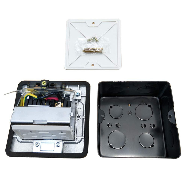 Pop Up Floor Electrical Outlet Kitchen Countertop Waterproof Sockets Pop Out Receptacle Stainless Steel Box Silver Cover with USB Chargers