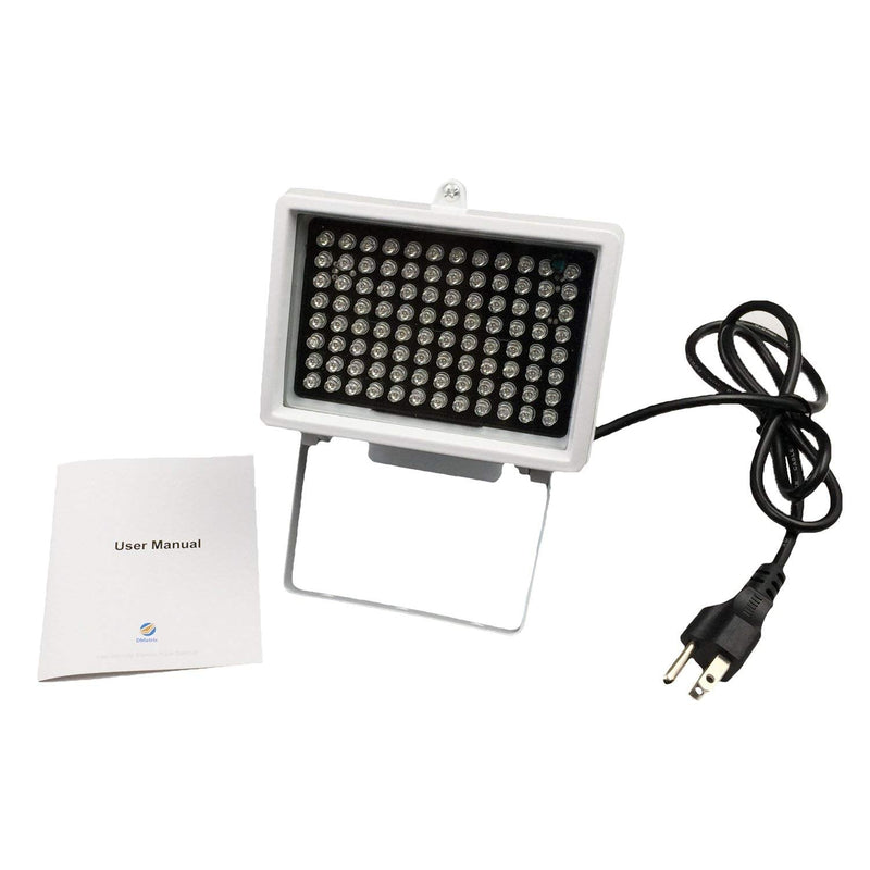 IR Illuminator, AC 110V - 220V 850nm Infrared 96 LED Night Vision Waterproof Lamp for Indoor Outdoor Security CCTV Camera, Long Range 80m (263 feet) and Wide Angle 60 Degree