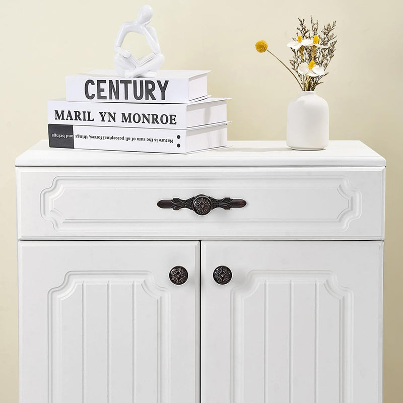 10Set Cabinet Knobs & Back plate,ORB Flower Drawer Hardware for Kitchen | 1-1/5”Flower Knobs and 5-4/5”Plate for Kitchen Bathroom,TV Cabinets Decorative Knobs and Drawers Cabinet Hardware Oil Rubbed Bronze 10