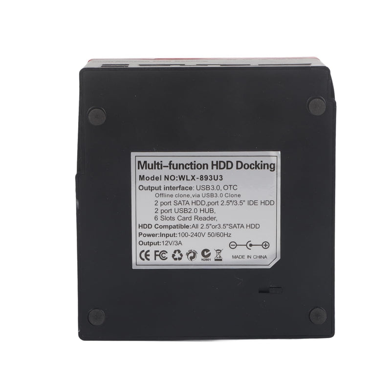 External Hard Drive Docking Station, USB 3.0 to SATA I/II/III Three Bay Docking Station for 2.5inch 3.5inch HDD SSD SATA HDD Support UASP with Hard Drive Duplicator/Cloner Function (AU 110-240V)