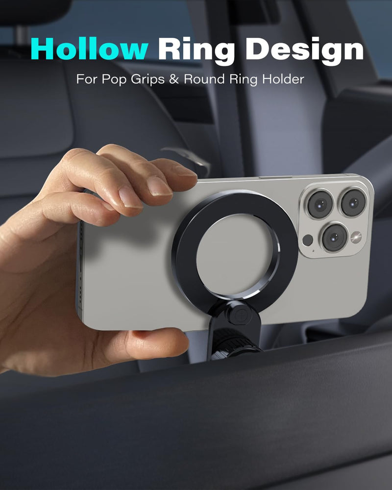 1Zero for Magsafe CD Phone Holder for Car [17 Strong Magnets] Magnetic Phone Mount Hollow Socket CD Player Phone Mount for Pop Grip Ring Holder Magsafe Case iPhone 15 14 13 12 Series