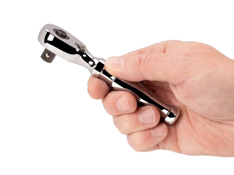 TEKTON 3/8 Inch Drive x 4-1/2 Inch Quick-Release Stubby Ratchet | SRH11104 3/8 Inch Drive x 4-1/2 Inch QR